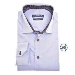 Ledûb Geometric Tiling Contrast Semi-Spread Modern Fit Shirt Light Blue
