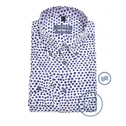 Ledûb Ink Dot Button-Down Modern Fit Shirt Blue
