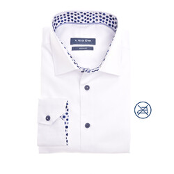 Ledûb Ink Dot Contrast Semi-Spread Modern Fit Shirt White