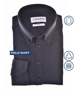 Ledûb Jersey Stretch Elegance Poloshirt Dark Evening Blue