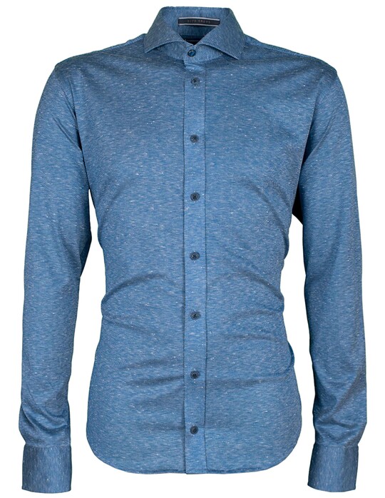 Ledûb Knitted Mid Blue Crane Shirt