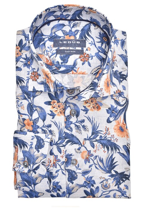 Ledûb Leaf Floral Fantasy Sleeve 7 Shirt Mid Blue