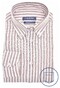Ledûb Linen-Cotton Blend Stripe Overhemd Licht Bruin