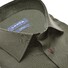 Ledûb Linen Look Contrast Semi-Spread Modern Fit Overhemd Donker Groen