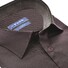 Ledûb Linen Look Contrast Semi-Spread Modern Fit Shirt Dark Brown Melange