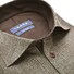 Ledûb Linen Look Wide-Spread Modern Fit Overhemd Donker Bruin