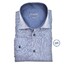 Ledûb Linen Look Wide-Spread Modern Fit Overhemd Midden Blauw