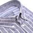 Ledûb Linen Stripe Short Sleeve Button-Down Modern Fit Overhemd Donker Blauw