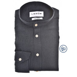 Ledûb Linnen Blend Slim Casual Overhemd Navy
