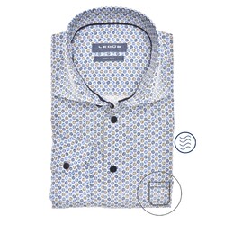 Ledûb Long Sleeve Faux Dot Modern Fit Overhemd Midden Blauw