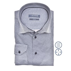 Ledûb Long Sleeve Faux Uni Modern Fit Overhemd Midden Blauw