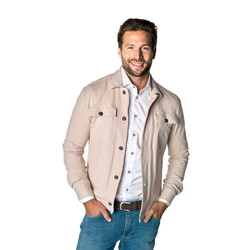 Ledûb Long Sleeve Overshirt Cotton Stretch Light Brown