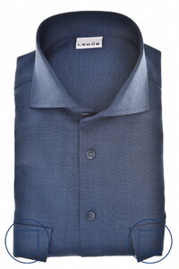Ledûb Long Sleeve Stretch Double Chest Pocket Overshirt Dark Evening Blue