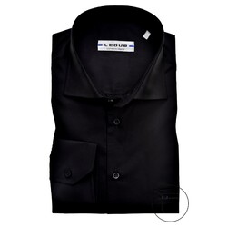 Ledûb Longer Sleeve Modern Fit Overhemd Zwart