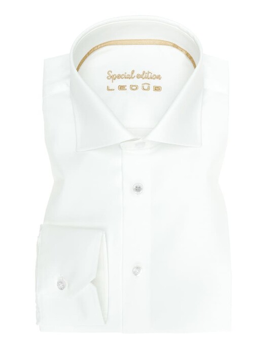Ledûb Longer Sleeve Special Edition Slim Fit Shirt Off White