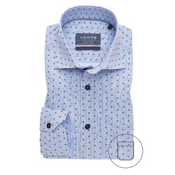Ledûb Mini Paisley Stripe Wide-Spread Modern Fit Overhemd Donker Blauw
