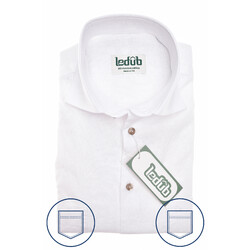 Ledûb Modern 60s Linen Mix Shirt White