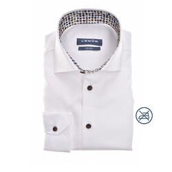 Ledûb Modern Brushed Dot Contrast Shirt White