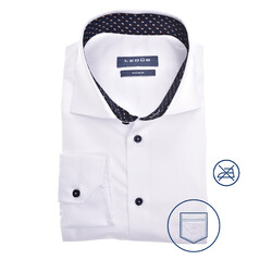 Ledûb Modern Dotted Collar Overhemd Wit