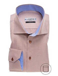Ledûb Modern Faux Uni Structured Shirt Light Brown