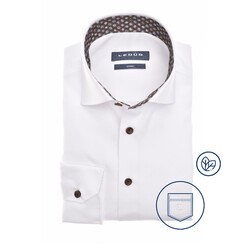 Ledûb Modern Knit-Like Dot Contrast Overhemd Wit