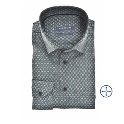 Ledûb Modern Knit-Like Dot Overhemd Donker Groen