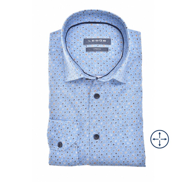 Ledûb Modern Knit-Like Dot Shirt Light Blue