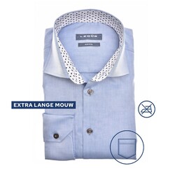Ledûb Modern Paisley Droplets Contrast Longer Sleeve Overhemd Midden Blauw
