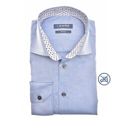 Ledûb Modern Paisley Droplets Contrast Shirt Mid Blue