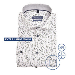Ledûb Modern Pattern Long Sleeve Wide-Spread Modern Overhemd Groen