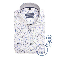 Ledûb Modern Pattern Wide-Spread Modern Overhemd Blauw