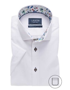 Ledûb Modern Short Sleeve Uni Contrast Shirt White