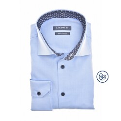 Ledûb Modern Twill Knit-Like Contrast Shirt Light Blue
