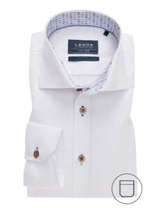 Ledûb Modern Uni Contrast Collar Shirt White