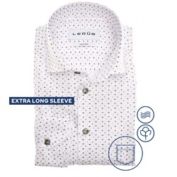 Ledûb Multitone Triangle-Dot Fantasy Overhemd Wit-Groen