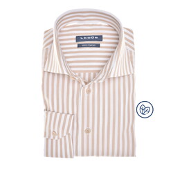 Ledûb Nautical Blue Stripes Overhemd Licht Bruin