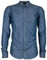 Ledûb Navy - Brown Stitched Crane Shirt Mid Blue
