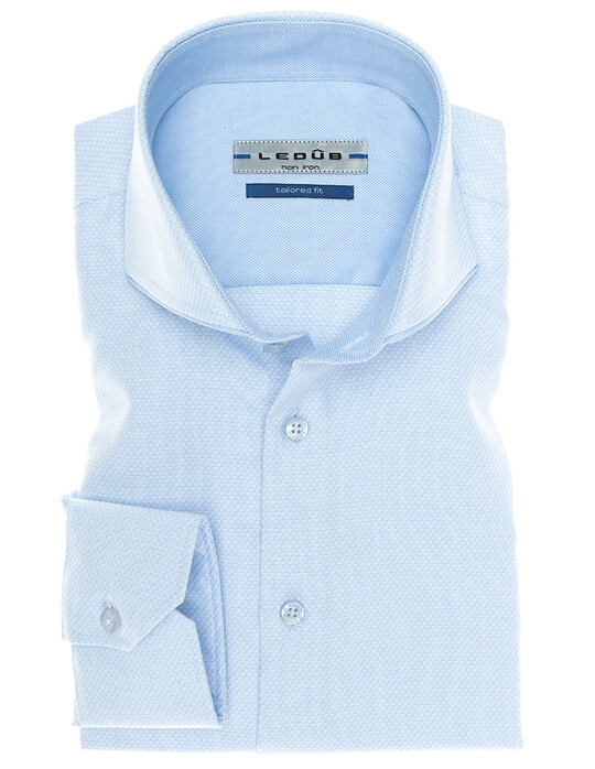 Ledûb Non-Iron Faux-Uni Shirt Mid Blue