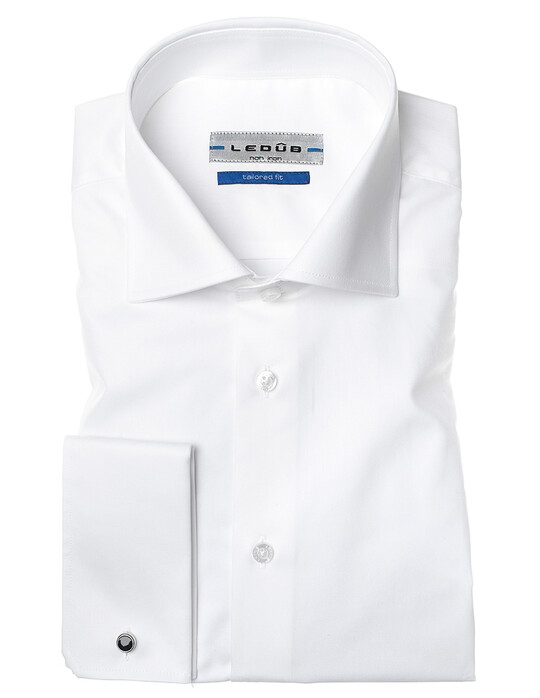 Ledûb Non-Iron French-Cuff Shirt White