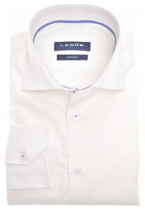 Ledûb Non-Iron Off-White Chique Overhemd Off White-Blauw