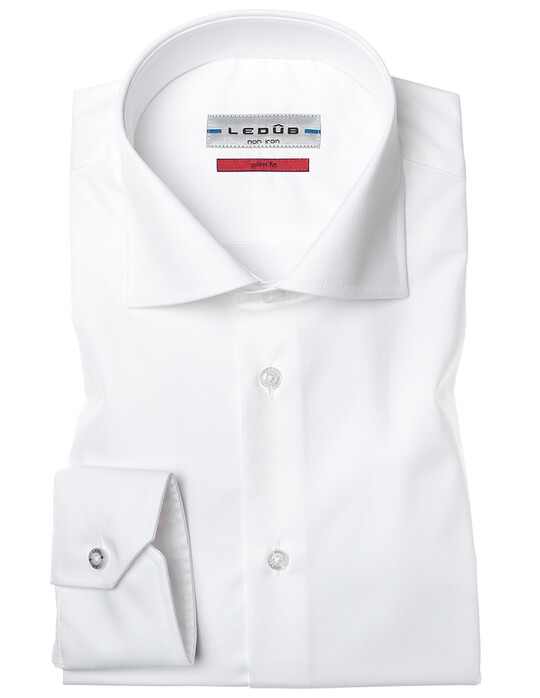 Ledûb Non-Iron Slim-Fit Overhemd Wit