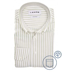Ledûb Oxford Stripe Overhemd Licht Groen