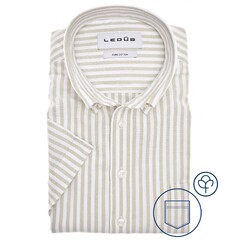 Ledûb Oxford Stripe Overhemd Licht Groen
