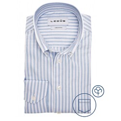 Ledûb Oxford Stripe Overhemd Midden Blauw
