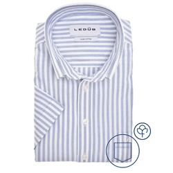 Ledûb Oxford Stripe Overhemd Midden Blauw