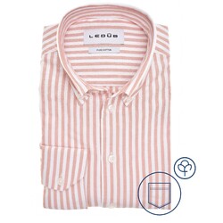 Ledûb Oxford Stripe Overhemd Zalmroze