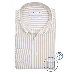 Ledûb Oxford Stripe Overhemd Zand