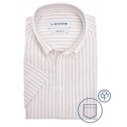 Ledûb Oxford Stripe Overhemd Zand