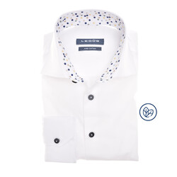 Ledûb Plain Dot Collar Contrast Shirt White