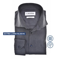 Ledûb Pure Cotton Mélange Extra Long Sleeve Overhemd Navy